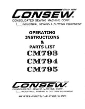 Load image into Gallery viewer, CONSEW CM793 CM794 CM795 OPERATING INSTRUCTIONS IN ENGLISH SEWING MACHINE