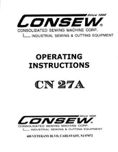 Load image into Gallery viewer, CONSEW CN27A OPERATING INSTRUCTIONS IN ENGLISH SEWING MACHINE