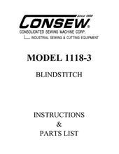Load image into Gallery viewer, CONSEW MODEL 1118-3 INSTRUCTIONS IN ENGLISH SEWING MACHINE
