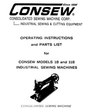 Load image into Gallery viewer, CONSEW MODEL 18 MODEL 118 OPERATING INSTRUCTIONS IN ENGLISH SEWING MACHINE