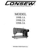 Load image into Gallery viewer, CONSEW MODEL 199R-1A 199R-2A 199R-3A INSTRUCTION MANUAL IN ENGLISH SEWING MACHINE