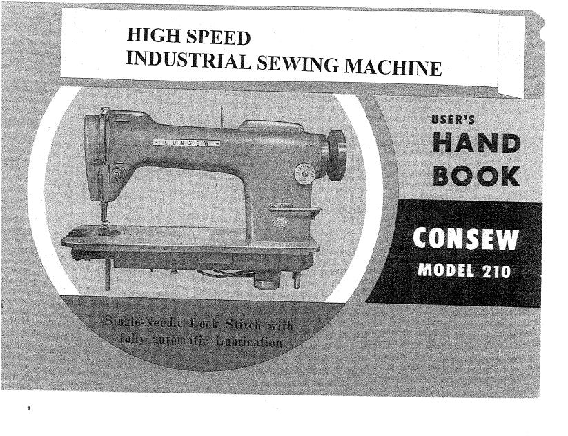 CONSEW MODEL 210 HANDBOOK IN ENGLISH SEWING MACHINE THE MANUAL ARCHIVE