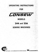 Load image into Gallery viewer, CONSEW MODEL 244 256 OPERATING INSTRUCTIONS IN ENGLISH SEWING MACHINE