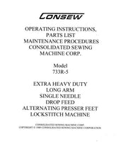 Load image into Gallery viewer, CONSEW MODEL 733R-5 OPERATING INSTRUCTIONS IN ENGLISH SEWING MACHINE