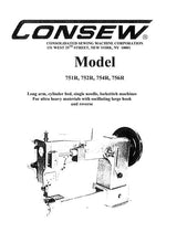 Load image into Gallery viewer, CONSEW MODEL 751R 752R 754R 756R OPERATING INSTRUCTIONS IN ENGLISH SEWING MACHINE