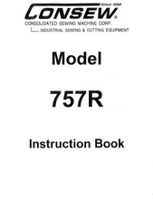 Load image into Gallery viewer, CONSEW MODEL 757R INSTRUCTION BOOK IN ENGLISH SEWING MACHINE
