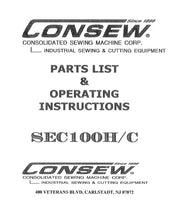 Load image into Gallery viewer, CONSEW SEC100H SEC100C OPERATING INSTRUCTIONS IN ENGLISH SEWING MACHINE