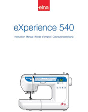 Load image into Gallery viewer, ELNA EXPERIENCE 540 INSTRUCTION MANUAL MODE D'EMPLOI GEBRAUCHSANLEITUNG ENG FRANC DEUT SEWING MACHINE MACHINE A COUDRE NAHMASCHINE
