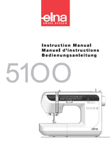 Load image into Gallery viewer, ELNA 5100 INSTRUCTION MANUAL MANUEL D'INSTRUCTIONS BEDIENUNGSANLEITUNG ENG FRANC DEUT SEWING MACHINE MACHINE A COUDRE NAHMASCHINE