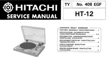 Load image into Gallery viewer, HITACHI HT-12 SERVICE MANUAL BELT DRIVE TURNTABLE