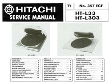 Load image into Gallery viewer, HITACHI HT-L33 HT-L303 SERVICE MANUAL LINEAR TRACKING BELT DRIVE AUTOMATIC TURNTABLE