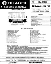 Load image into Gallery viewer, HITACHI TRK-W4H SERVICE MANUAL CASSETTE TAPE RECORDER WITH FM SW AM RADIO