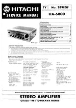 Load image into Gallery viewer, HITACHI HA-6800 SERVICE MANUAL ENG DEUT FRANC STEREO AMPLIFIER