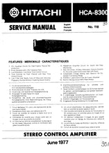 Load image into Gallery viewer, HITACHI HCA-8300 SERVICE MANUAL IN ENGLISH STEREO CONTROL AMPLIFIER
