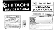 Load image into Gallery viewer, HITACHI HRD-MD50 SERVICE MANUAL IN ENG DEUT FRANC STEREO TUNER-AMPLIFIER DOUBLE CASSETTE RECORDER