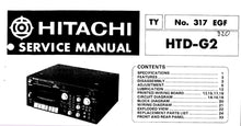 Load image into Gallery viewer, HITACHI HTD-G2 SERVICE MANUAL IN ENG FRANC DEUT STEREO TUNER DECK