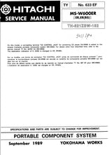 Load image into Gallery viewer, HITACHI MS-W600ER SERVICE MANUAL IN ENGLISH FRANCAIS PORTABLE COMPONENT SYSTEM