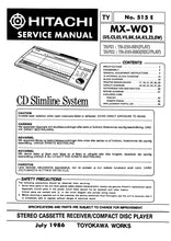 Load image into Gallery viewer, HITACHI MX-W01 SERVICE MANUAL IN ENGLISH STEREO CASSETTE RECEIVER/CD PLAYER