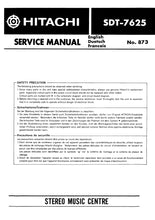 Load image into Gallery viewer, HITACHI SDT-7625 SERVICE MANUAL IN ENGLISH DEUTSCH FRANCAIS STEREO MUSIC CENTER