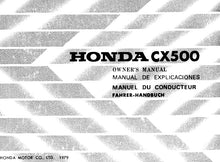 Load image into Gallery viewer, HONDA CX500 OWNERS MANUAL MANUAL DE EXPLICACIONES MANUEL DU CONDUCTEUR FAHRER-HANDBUCH ENG ESP FR DE MOTORCYCLE MOTOCICLETA MOTO MOTORRAD
