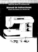 Load image into Gallery viewer, HUSQVARNA VIKING 225 215 205 OPERATING MANUAL MANUAL DE INSTRUCCIONES ENGLISH SEWING MACHINE MAQUINA DE COSER