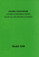 Load image into Gallery viewer, JANOME 1108 INSTRUCTION BOOK ENGLISH FRANCAIS ESPANOL SEWING MACHINE