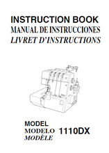 Load image into Gallery viewer, JANOME 1110DX INSTRUCTION BOOK ENGLISH ESPANOL FRANCAIS SEWING MACHINE