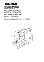 Load image into Gallery viewer, JANOME 2041 2049 OWNERS MANUAL ENGLISH ESPANOL FRANCAIS SEWING MACHINE