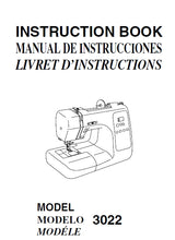 Load image into Gallery viewer, JANOME 3022 INSTRUCTION BOOK ENGLISH ESPANOL FRANCAIS SEWING MACHINE