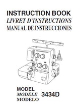 Load image into Gallery viewer, JANOME 3434D INSTRUCTION BOOK ENGLISH ESPANOL FRANCAIS SEWING MACHINE