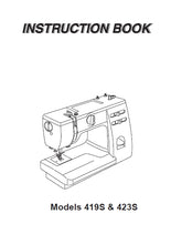 Load image into Gallery viewer, JANOME 419S 423S INSTRUCTION BOOK ENGLISH SEWING MACHINE