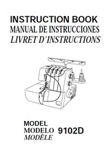 Load image into Gallery viewer, JANOME 9102D INSTRUCTION BOOK ENGLISH ESPANOL FRANCAIS SEWING MACHINE