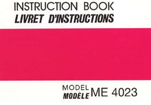Load image into Gallery viewer, JANOME ME4023 INSTRUCTION BOOK/LIVRET D'INSTRUCTIONS ENGLISH FRANCAIS SEWING MACHINE