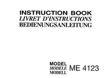 Load image into Gallery viewer, JANOME ME4123 INSTRUCTION BOOK ENGLISH FRANCAIS DEUTSCH SEWING MACHINE