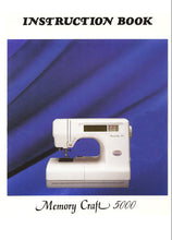 Load image into Gallery viewer, JANOME MEMORY CRAFT 5000 INSTRUCTION BOOK ENGLISH SEWING MACHINE