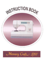 Load image into Gallery viewer, JANOME MEMORY CRAFT 5700 INSTRUCTION BOOK ENGLISH SEWING MACHINE