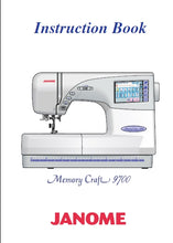 Load image into Gallery viewer, JANOME MEMORY CRAFT 9700 INSTRUCTION BOOK ENGLISH SEWING MACHINE