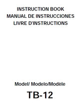 Load image into Gallery viewer, JANOME TB-12 INSTRUCTION BOOK ENGLISH ESPANOL FRANCAIS SEWING MACHINE