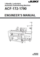 Load image into Gallery viewer, JUKI ACF-172-1790 ENGINEERS MANUAL ENGLISH SEWING MACHINE