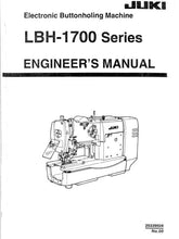 Load image into Gallery viewer, JUKI LBH-1700 SERIES ENGINEERS MANUAL ENGLISH SEWING MACHINE
