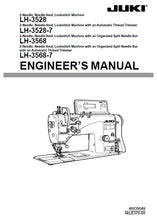Load image into Gallery viewer, JUKI LH-3528 LH-3528-7 LH-3568 LH-3568-7 ENGINEERS MANUAL ENGLISH SEWING MACHINE