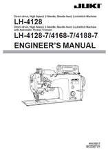Load image into Gallery viewer, JUKI LH-4128 LH-4128-7 LH-4168-7 LH-4188-7 ENGINEERS MANUAL ENGLISH SEWING MACHINE
