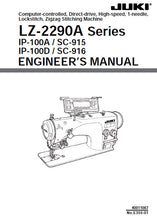 Load image into Gallery viewer, JUKI LZ-2290A SERIES ENGINEERS MANUAL ENGLISH SEWING MACHINE