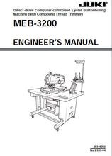 Load image into Gallery viewer, JUKI MEB-3200 ENGINEERS MANUAL ENGLISH SEWING MACHINE