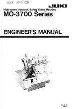 Load image into Gallery viewer, JUKI MO-3700 SERIES ENGINEERS MANUAL ENGLISH SEWING MACHINE
