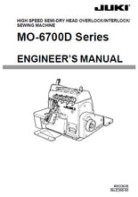 Load image into Gallery viewer, JUKI MO-6700D SERIES ENGINEERS MANUAL BOOK IN ENGLISH SEWING MACHINE