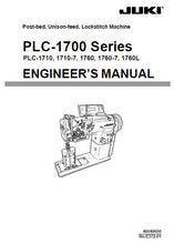 Load image into Gallery viewer, JUKI PLC-1700 SERIES ENGINEERS MANUAL BOOK IN ENGLISH SEWING MACHINE
