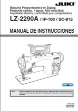 Load image into Gallery viewer, JUKI LZ-2290A MANUAL DE INSTRUCCIONES ESPANOL MAQUINA DE COSER