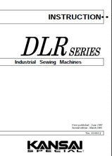 Load image into Gallery viewer, KANSAI DLR SERIES INSTRUCTION MANUAL IN ENGLISH SEWING MACHINE