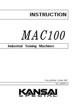 Load image into Gallery viewer, KANSAI MAC100 INSTRUCTION MANUAL IN ENGLISH SEWING MACHINE